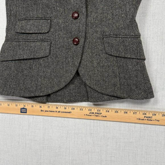 Jack Wills Tailored Blazer Herringbone Gray Wool Three Button Front Size 6 - Picture 8 of 12